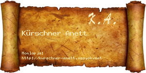 Kürschner Anett névjegykártya